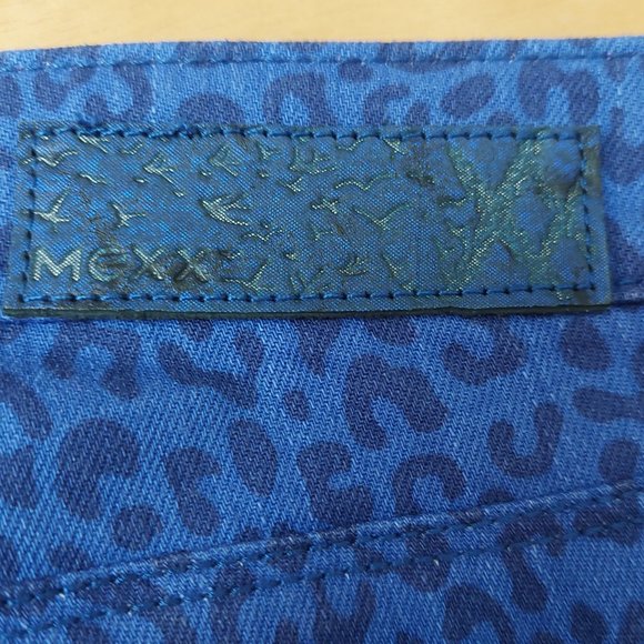 MEXX jeans Amsterdam Mid Rise Women's Cotton Stretch Blue Leopard Print Size30 - Picture 9 of 12
